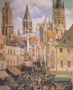 Camille Pissarro The Old Marketplace in Rouen and the Rue de I'Epicerie (mk09) oil painting artist
